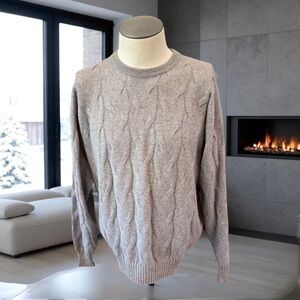 Tuttle Golf Collection 100% Cashmere Braided Grey Sweater Large Scotland